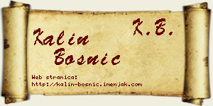 Kalin Bosnić vizit kartica